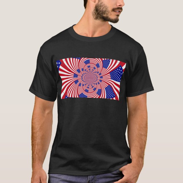 Beautiful Amazing United States Flag Kaleidoscope  T-Shirt (Front)