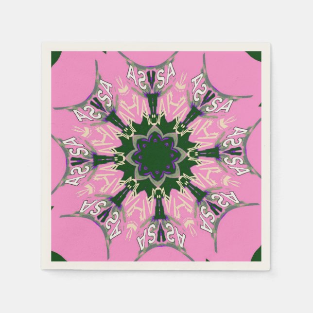 Beautiful amazing USA Baby Pink monogram art Paper Napkins (Front)