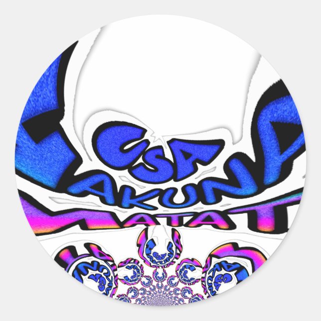 Beautiful Amazing USA Fun Text Art Pattern Design Classic Round Sticker (Front)