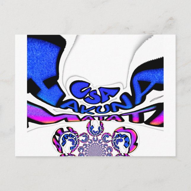 Beautiful Amazing USA Fun Text Art Pattern Design Postcard (Front)