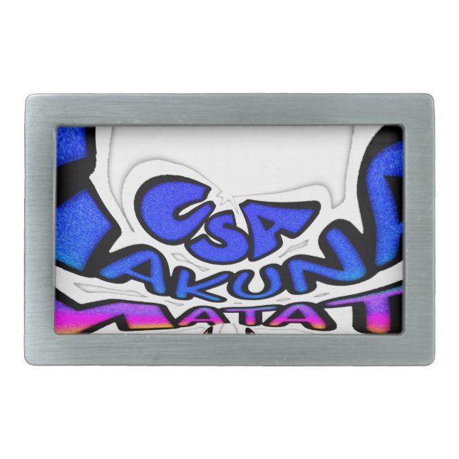 Beautiful Amazing USA Fun Text Art Pattern Design Rectangular Belt Buckle (Front)