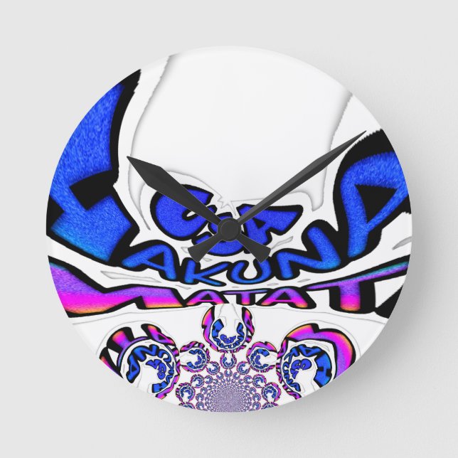 Beautiful Amazing USA Fun Text Art Pattern Design Round Clock (Front)