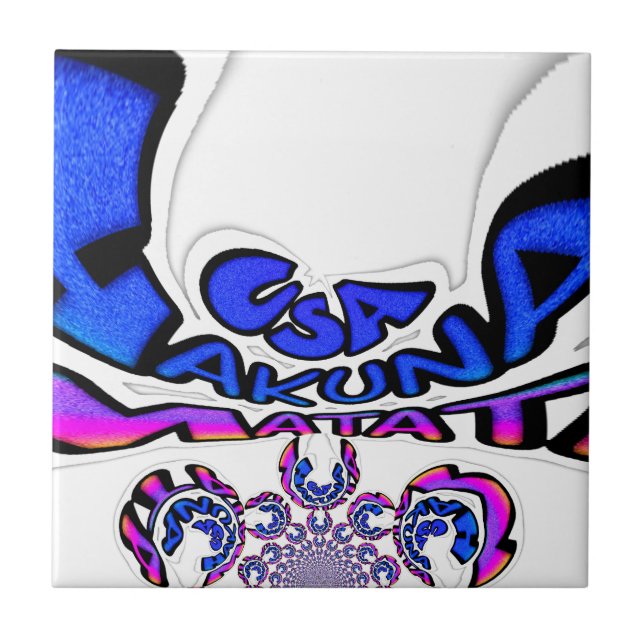 Beautiful Amazing USA Fun Text Art Pattern Design Tile (Front)