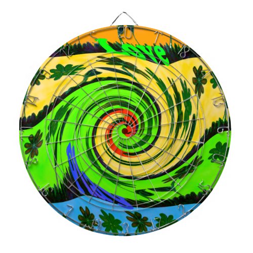 Beautiful Amazing Wavy Summer Wave Floral Colors  Dart Board