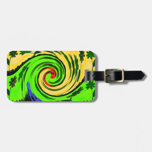 Beautiful Amazing Wavy Summer Wave Floral Colors  Luggage Tag
