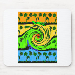 Beautiful Amazing Wavy Summer Wave Floral Colors Mouse Pad