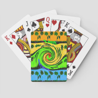 Beautiful Amazing Wavy Summer Wave Floral Colors Poker Cards