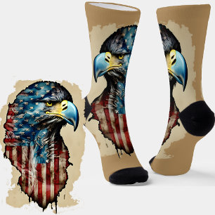 Beautiful American Eagle USA Flag Socks