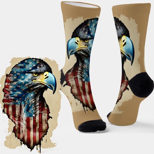 Beautiful American Eagle USA Flag Socks