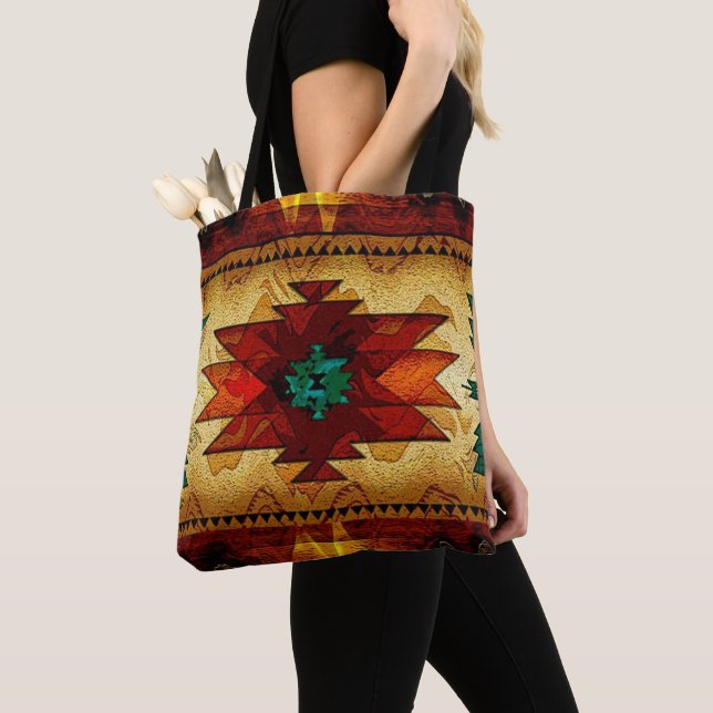 Beautiful American Indian Pattern Tote Bag (Close Up)