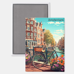 Beautiful Amsterdam Netherlands Canal City Magnet