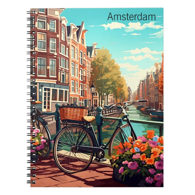 Beautiful Amsterdam Netherlands Canal City Notebook (Front)