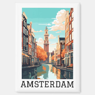 Beautiful Amsterdam Netherlands Canal Travel Magnet