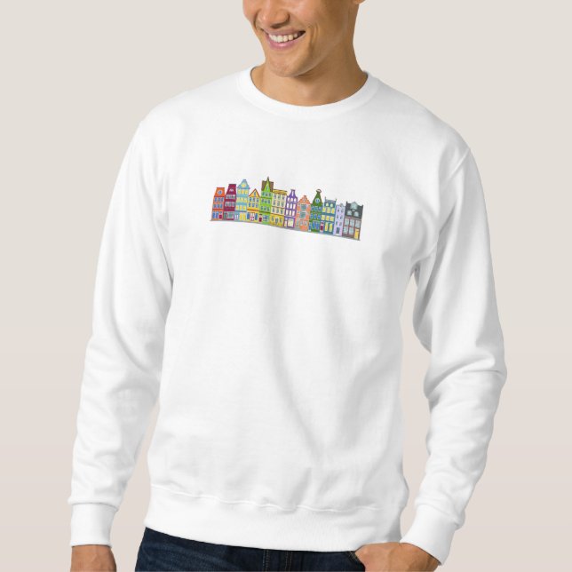 Beautiful Amsterdam Row Houses Soft  Sweatshirt (Front)