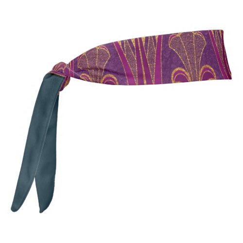 Beautiful Ancient Egyptian pattern purple green Tie Headband