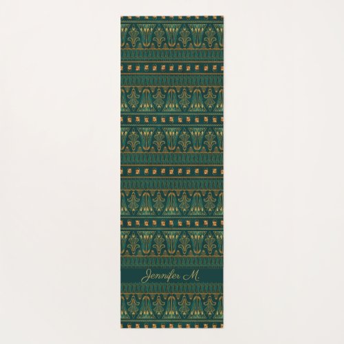 Beautiful Ancient Egyptian pattern purple green Yoga Mat