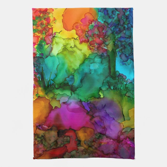 Beautiful and Colorful Abstract Kitchen Towel (Vertical)