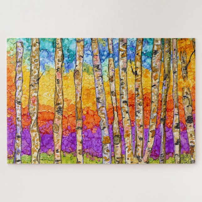 Beautiful and Colorful Aspen Tree Puzzle (Horizontal)