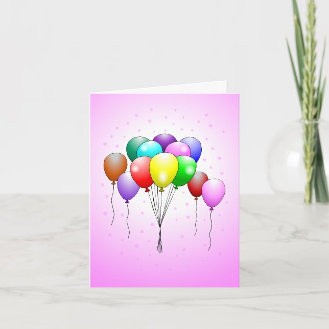 Beautiful and colorful balloons card (Front)