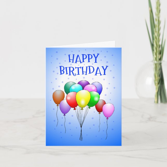 Beautiful and colorful balloons card (Front)