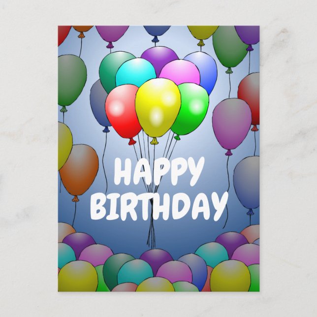 Beautiful and Colorful Balloons Postcard (Front)