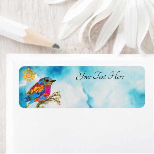 Beautiful and Colorful Bird Address Label