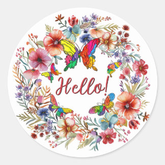 Beautiful and Colorful Butterfly Classic Round Sticker