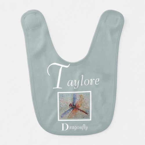 Beautiful and Colorful Dragonfly Baby Bib