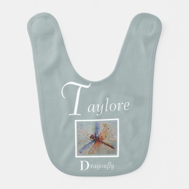 Beautiful and Colorful Dragonfly Baby Bib (Front)