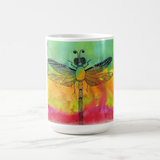 Beautiful and Colorful Dragonfly Mug (Center)