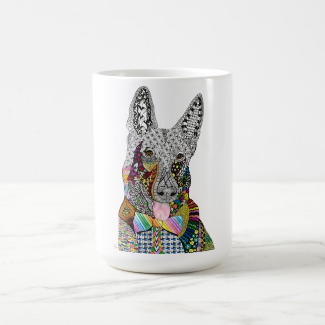 Beautiful and Colorful German Shepherd Mug (Center)
