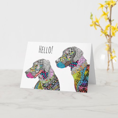Beautiful and Colorful Great Danes Greeting Card
