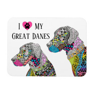 Beautiful and Colorful Great Danes Magnet 3"x4"