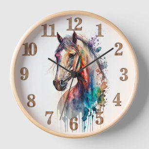 Beautiful and Colorful Horse Clock