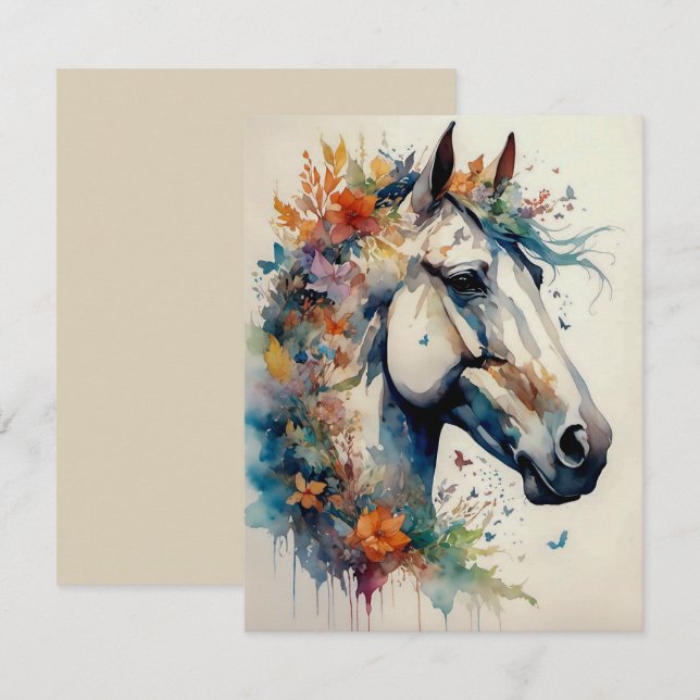Beautiful and Colorful Horse Greeting Card (Front/Back)