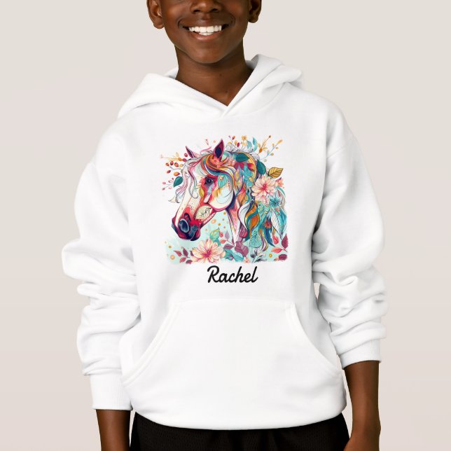 Beautiful and Colorful Horse Hoodie (Front)