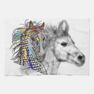 Beautiful and Colorful Horse Kitchen Towel