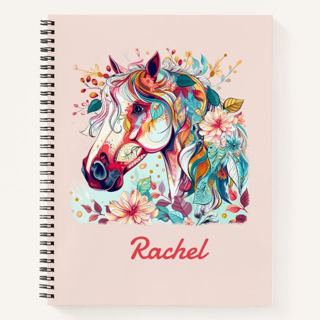 Beautiful and Colorful Horse Notebook (Front)