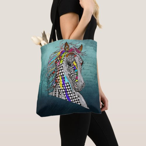 Beautiful and Colorful Horse Tote Bag