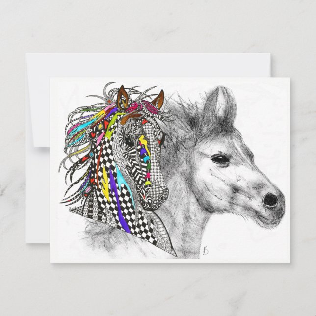 Beautiful and Colorful Horses Greeting Card (Front)