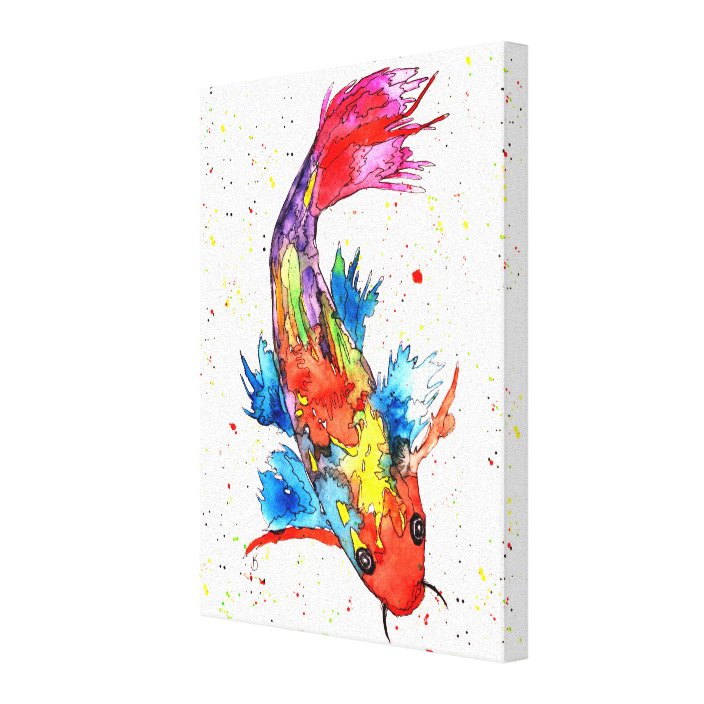 Beautiful And Colorful Koi Fish Canvas 18 X24 Zazzle Com