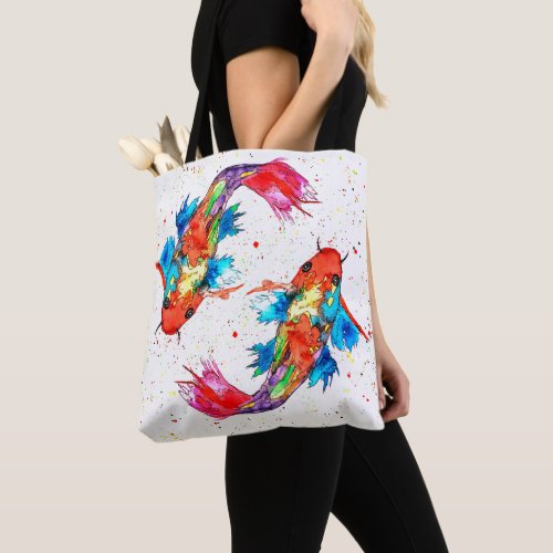 Beautiful and Colorful Koi Fish Tote Bag