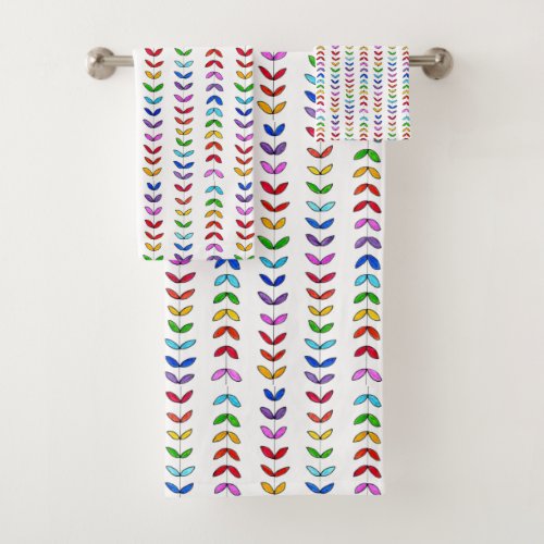 Beautiful and Colorful Leaves Bathroom Towel Set