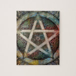 Beautiful And Colorful Pagan Pentacle Jigsaw Puzzle at Zazzle