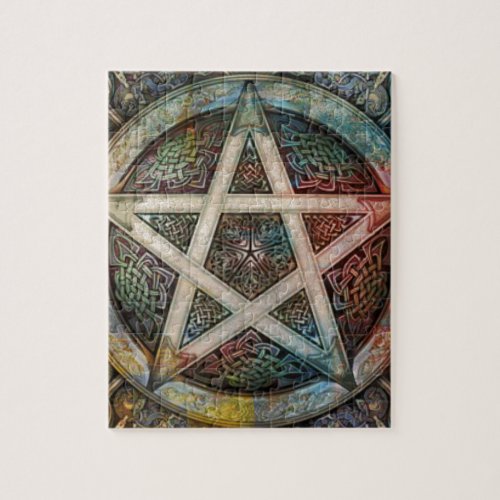 Beautiful And Colorful Pagan Pentacle Jigsaw Puzzle