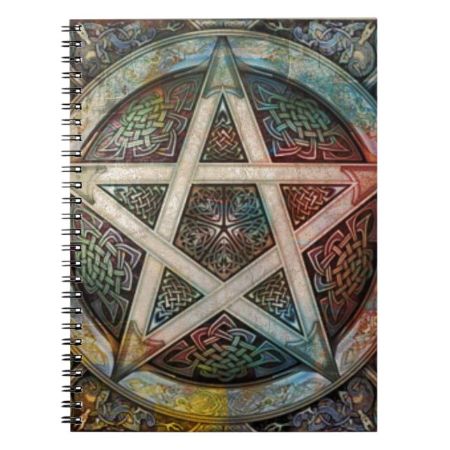 Beautiful And Colorful Pagan Pentacle Notebook (Front)