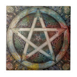 Beautiful And Colorful Pagan Pentacle Tile at Zazzle
