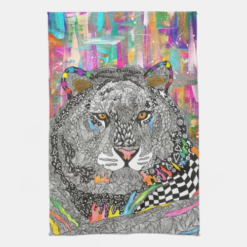 Beautiful and Colorful Pastel Tiger Kitchen Towel