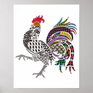 Beautiful and Colorful Rooster Poster 11