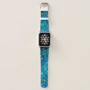 Beautiful and colorful sequins sparkling under the apple watch band